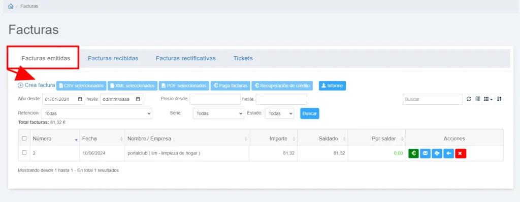 Crear nueva factura en ComercioPro
